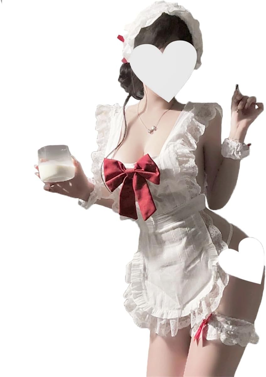 [WhimsiNova] メイド 服 裸 エプロン コスプレ セクシー メイド ランジェリー ベビードール かわい...