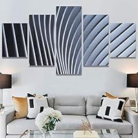 SIGNWIN 5 Panel Canvas Wall Art Abstract Architecture Modern Artwork for Home Decorations Ready to Hang - 60