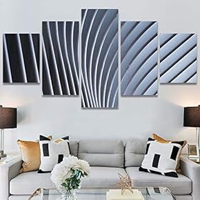 SIGNWIN 5 Panel Canvas Wall Art Abstract Architecture...