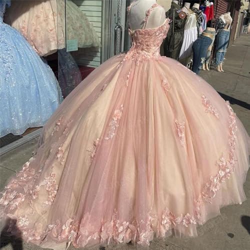 Off Shoulder Quinceanera Dresses Tulle Appliques Prom Dresses for Teens Long Ball Gown Puffy Sweet 16 Dress2