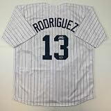 Facsimile Autographed Alex Rodriguez A-Rod New York Pinstripe Reprint Laser Auto Baseball Jersey Size Men's XL
