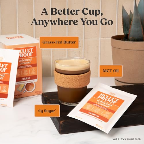 Image of Bulletproof InstaMix Original Unflavored Keto Coffee Creamer Packets, Pack of 14, Powdered Grass-Fed Butter and Brain Octane C8 MCT Oil, Supports Brain Function