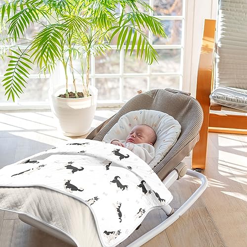 Image of Swaddle Blanket for Cute Dogs Siberian Husky Baby Receiving Blanket Muslin Baby Swaddles Soft Cotton Breathable Nursery Blankets for Unisex Boys and Girls 30x40 Inch