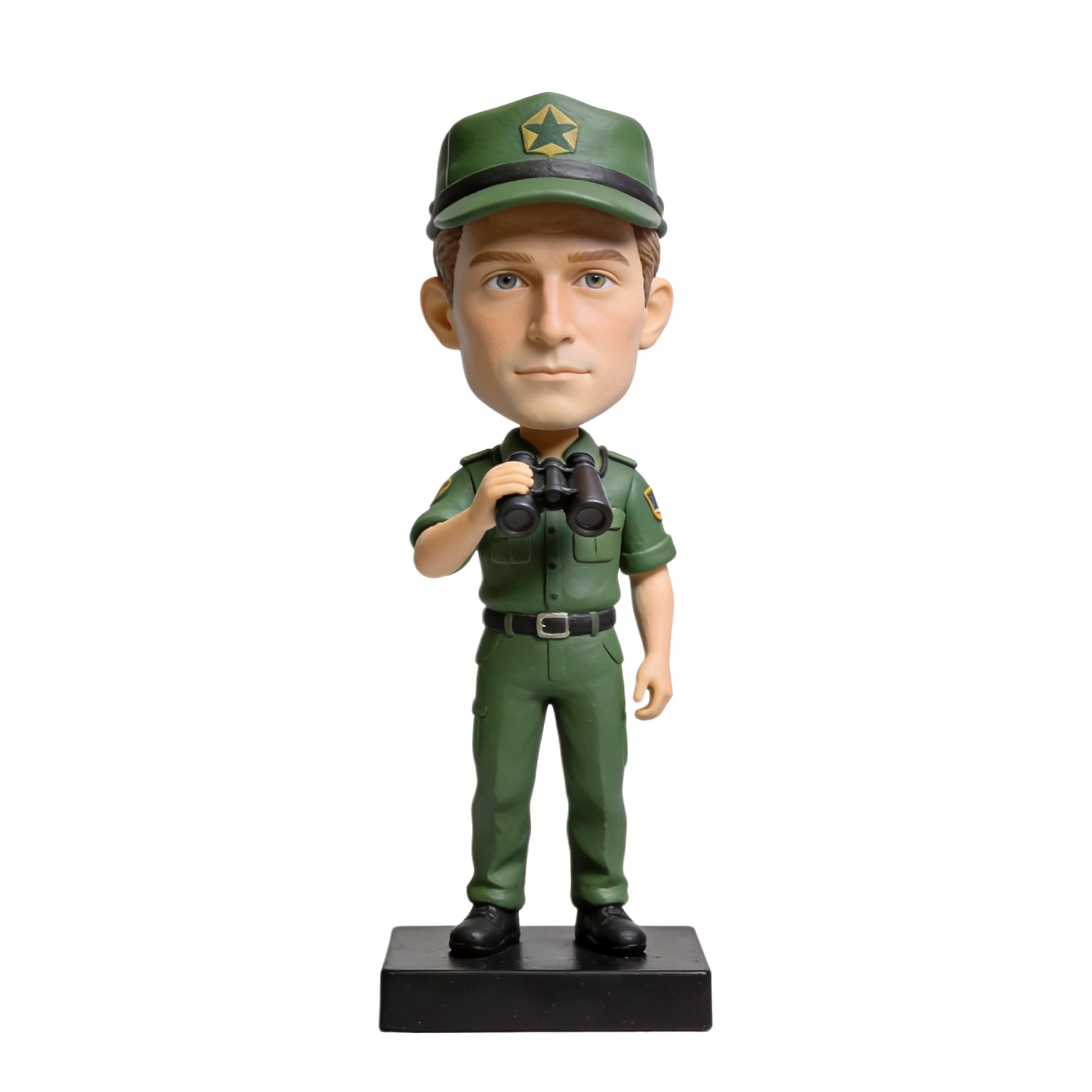 Figura 3D personalizada de soldado militar de la foto, estatua de cuerpo completo hecha a mano de arcilla polimérica con prismáticos, regalo para personal militar, cumpleaños, jubilación, decoración