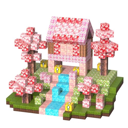 Magnetic Blocks-120PCS Magnets Cubes, Cherry Blossom Magnetic Bui...