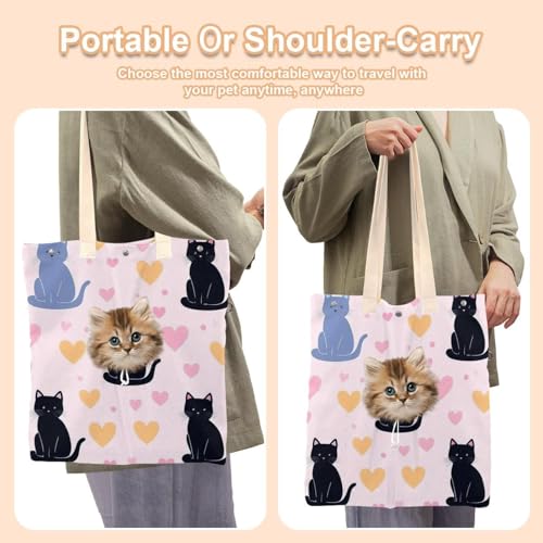 Bolsa de hombro para mascotas para viajar junto a tus lindos gatos 7