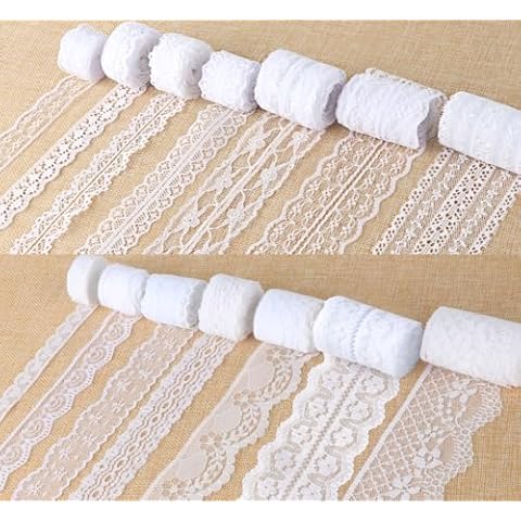 ilauke 46 Yards White Lace Ribbon Set Cover