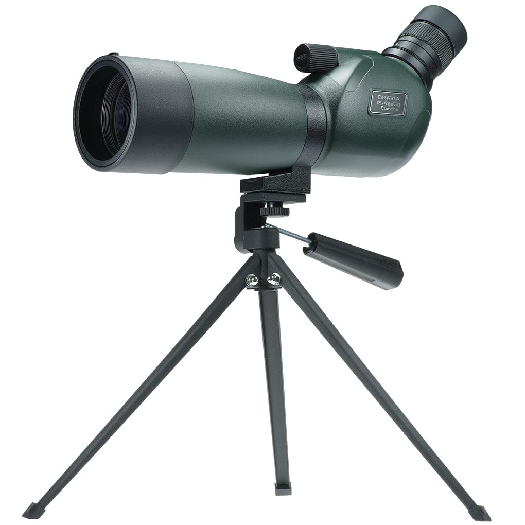 Perl Longue-Vue Dravia 15-45x avec Visée Coudée 45°, Objectif 60 mm, 320 × 85 × 160 mm, Mise au Point par Molette