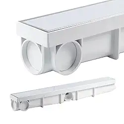 Ralo Linear Oculto Invisível Inteligente Sifonado Inox para Banheiro 6x50cm (Branco)