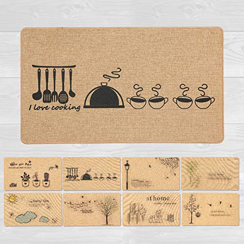 LucaHome Tapete interior para casa, base antiderrapante, felpudo premium, limpeza fácil, tapete acolchoado, tapete de interior, corredor, cozinha, quarto. (Kitchen, 40 x 70 cm)