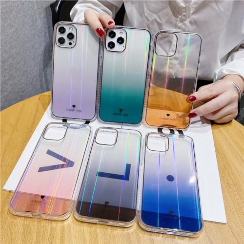 Coque Transparente Laser iPhone 12 Pro Couverture Arrière Rose Dégradé Anti Choc - 2