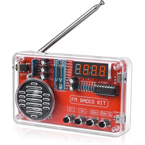 Kit de radio FM para proyectos de soldadura con guía paso a paso para estudiantes y entusiastas de la electrónica (pantalla digital)