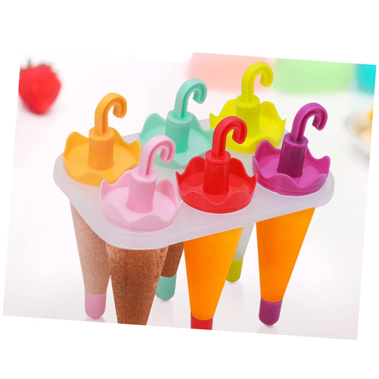 BESTonZON 18piezas Molde De Helados Forma De Paraguas Moldes Reutilizables Para Coloridos Perfectos Para Fácil Desmoldeo Agua Caliente