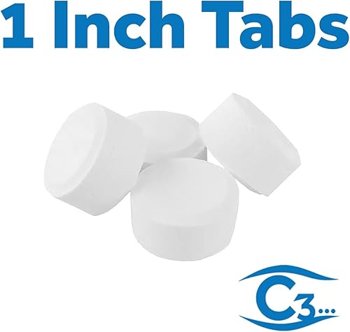 Miniatura 3 de C3... Tabletas de cloro estabilizado de 1 pulgada para piscina  Tabletas cloradoras de disolución lenta para piscinas sobre el suelo o enterradas, y