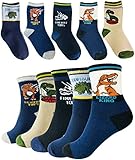 Tiny Captain Boy Dinosaur Socks - 4 Year Old Boys Crew Cotton Sock Perfect Age 5,6,7 Gift Set...