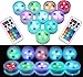 10Pcs Remote Submersible LED Lights Tea Lights Underwater Lights Battery Powered Flameless LED Accent Light for Party Event Vase Fishtank Halloween Christmas Wedding