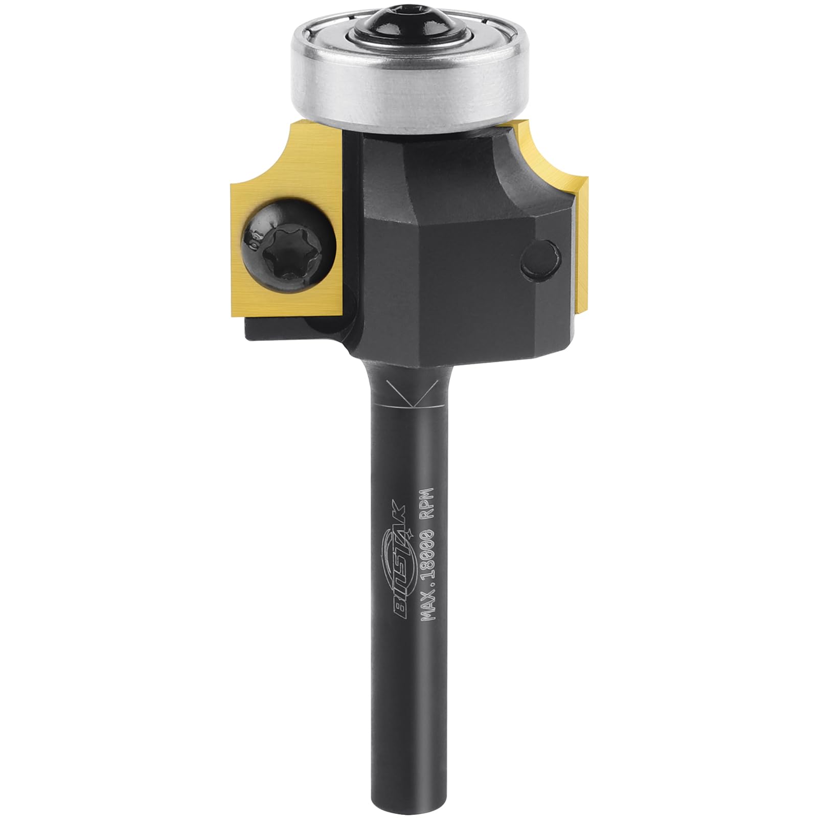 BINSTAK 3/16" Radius Insert Roundover Router Bit 1/4" Shank, Replaceable Carbide Insert Edge Forming Roundover Bit Bead Rounding Over Edging Bit Wood CNC Router Bits