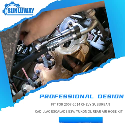 Su33468 Air Conditioning Replacement Lines Rear Ac Line Set Fit For 2007-2014 Chevy Suburban/Cadillac Escalade Esv/Yukon Xl Rear High-Pressure A/C Hose Kit (Comes With Nylon Cable Ties) #TOP1