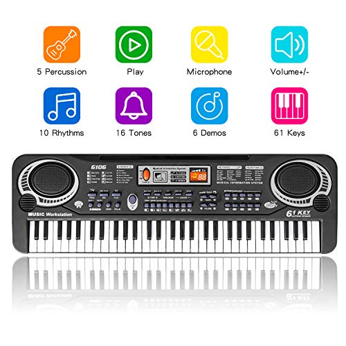 m zimoon Piano Toetsenbord voor Kinderen, 61 Toetsen Kindertoetsenbord met Microfoon Draagbaar Educatief Muziekspeelgoed… - Image 5