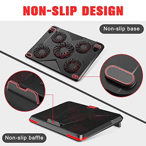 STOON-Laptop-Cooling-Pad-Laptop-Cooler-with-5-Adjustable-Quiet-Led-Fans-Portable-Slim-2-USB-Ports-Laptop-Fan-for-12-17-Gaming-Laptop-Cooling-pad-Switch-Control-Fan-Speed