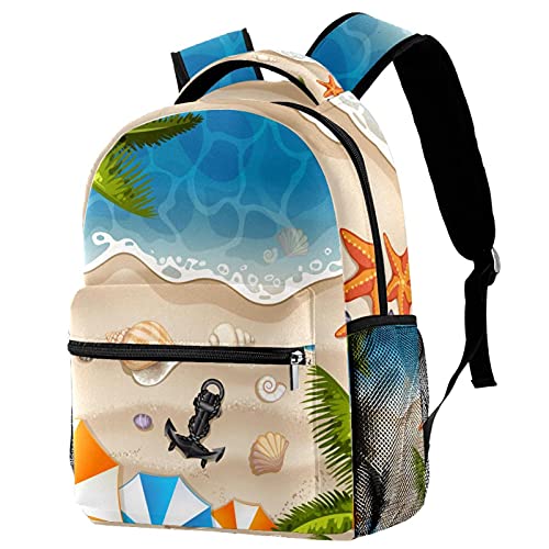 Sac à dos voyage motif coquillage pour les sorties scolaires et vacances des enfants