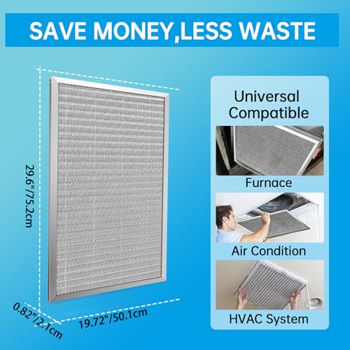 Image of UBeesize 20x30x1 Reusable Electrostatic Air Filter HVAC AC Furnace Filter,MERV 8,Washable, Lasts a Lifetime,Permanent Air Filter,Breathe Fresher,Home And Office(Actual Size:19.5x29.65x0.82 Inch)