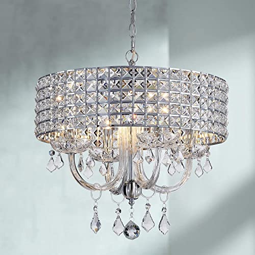 Saint Mossi 4 Lampes K9 Pendentif en Cristal Pendentif Moderne,Pendentif en Cristal Pendentif Moderne Plafond,H43cm x D45cm, chaîne réglable Cover