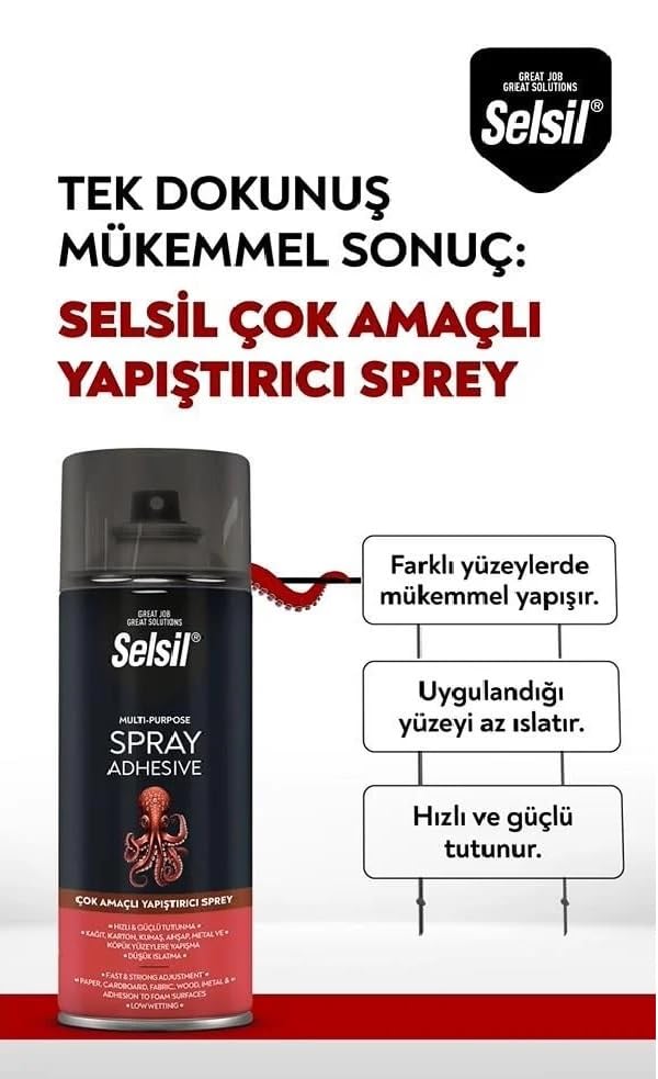 Selsil Çok Amaçlı Yapıştırıcı Sprey