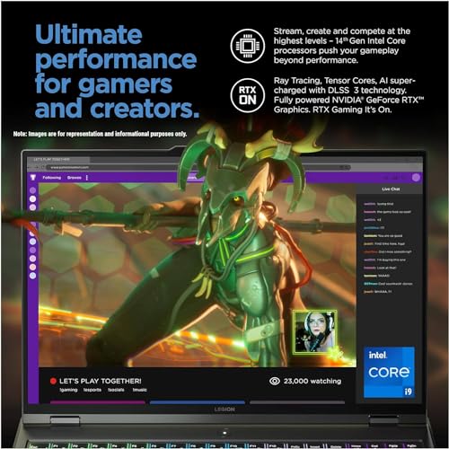Image of Lenovo Legion Pro 5i Gaming Laptop, Microsoft Office Lifetime License & Windows 11 Pro, 16 inch WQXGA 240Hz, Intel 24-Core i9-14900HX, 64 GB DDR5 RAM, 2 TB SSD, NVIDIA GeForce RTX 4070, Backlit Keyboard