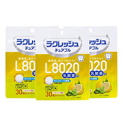 【3個セット】 L8020乳酸菌 ラクレッシュ チュアブル レモンミント風味 30粒入×3個セット