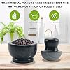 Comie Marble Mortar and Pestle Set,Mushroom Shaped Pill Crusher and Spice Grinder,Manual Coffee Grinder,3.7 Inch,1/2 Cup