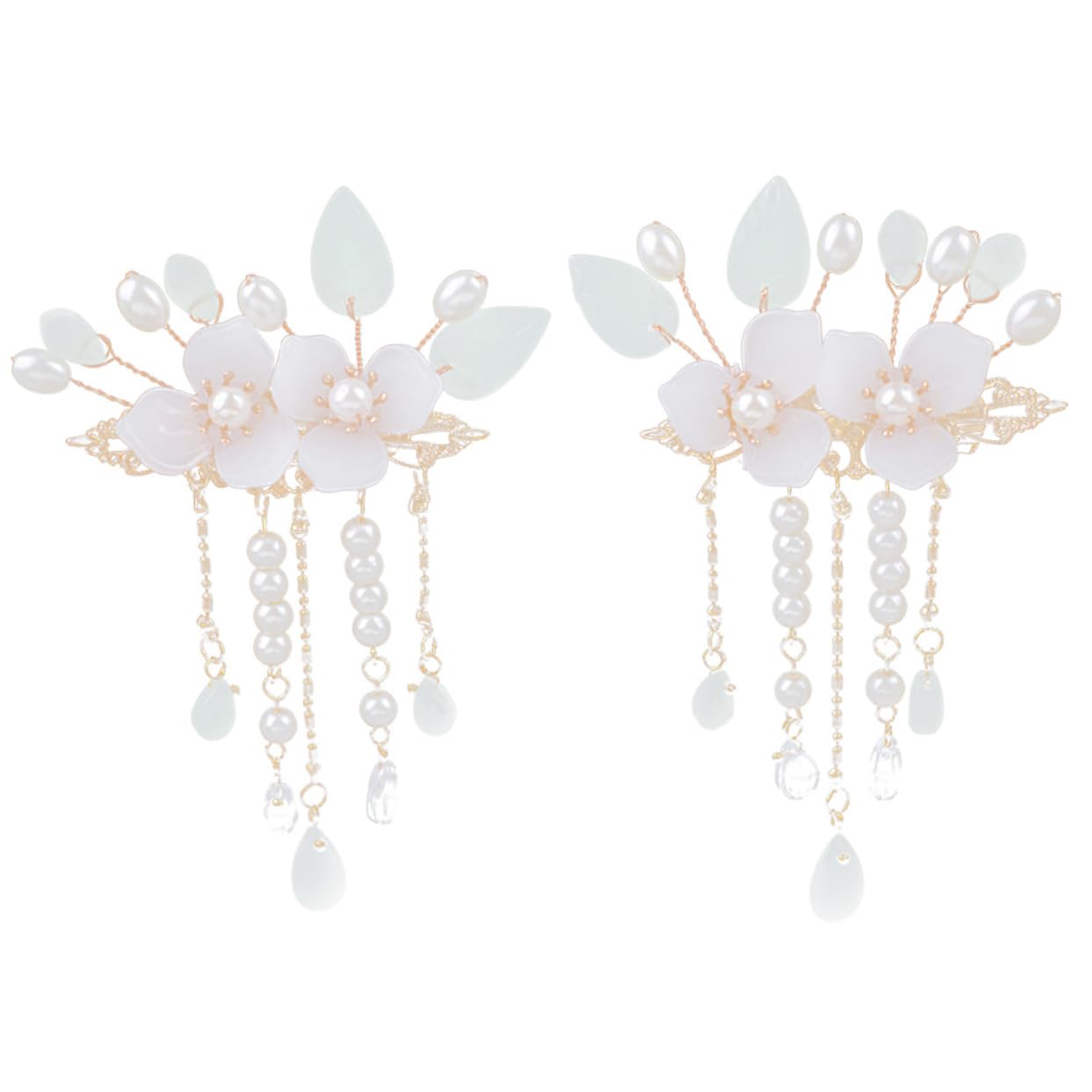 FRCOLOR 5 Paare Antiker Paarclip Blumen Haarnadeln Haarspangen für Damen hochzeitshaar schmuck wedding hair accessories Tiara Haarklammer Haarschmuck für Frauen Retro-Quasten-Haarnadeln