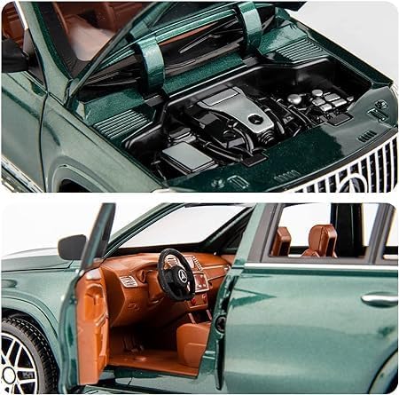 Image of Alloy Car Model Diecasts Metal Toy with Sound /Light /Pull-Back Off-Road Vehicles Car Model Collection Kids Toys Gift Multicolor Pack of 1 (1:24-Benz AMG GLS63 Green)