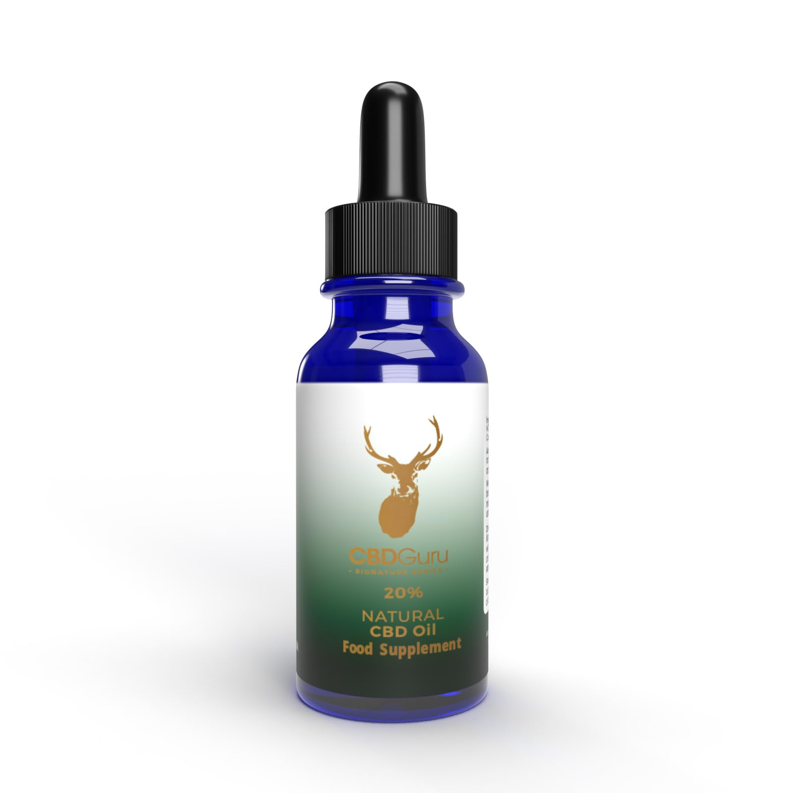 CBD Guru Signature Series CBD Oil Drops 2000mg 10ml – Broad Spectrum 20% CBD Oil for Calm Focus & Anxiety Relief for Adults, Natural Flavour, THC-Free