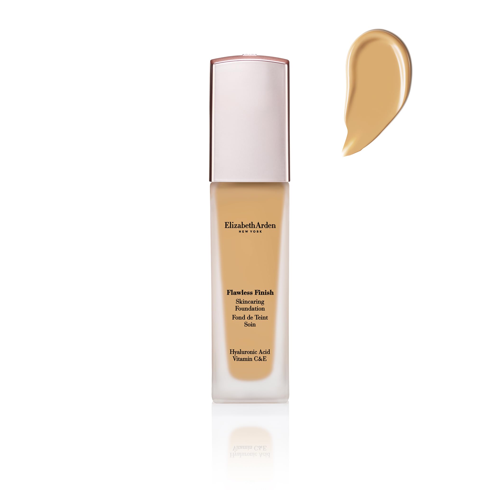Elizabeth Arden Flawless Finish Skincaring Foundation with Hyaluronic Acid, Vitamin C & E 340W (Medium to tan skin with warm and peach undertones)