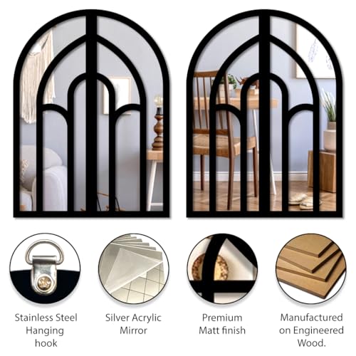 Image of Sehaz Artworks Home Decoration Items for Living Room | Decorative Mirror for Wall Decorations | Wall Hanging Decoration | Jharokha Wall Decor Item for Living Room | Wall Decor Items for Bedroom