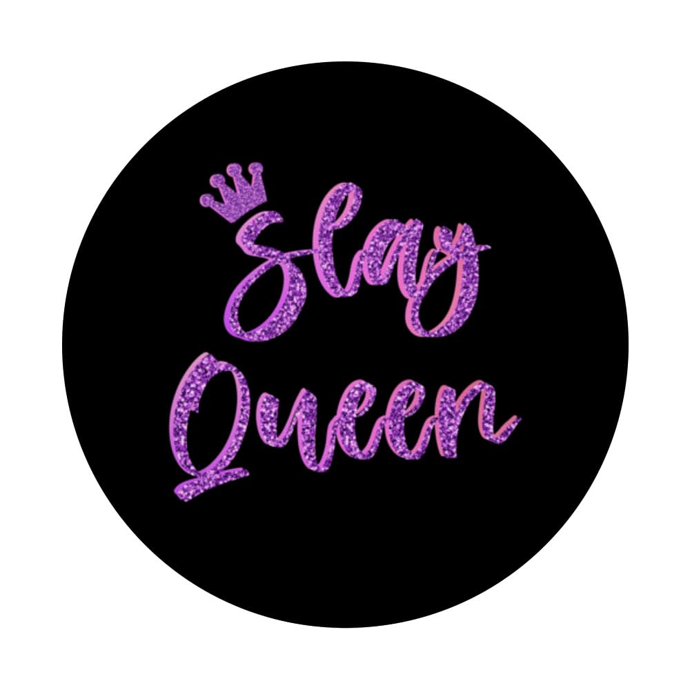 Slay Queen Girls Womens Top PopSockets Adhesive PopGrip, Black - Image 3