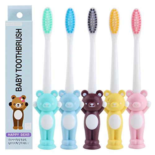 Daystyle Cute Stand-up Children/kid/adult Toothbrush with Sucker (5 Pack Little Bear)