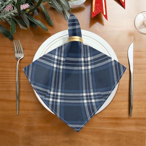 Servilletas de Tela Cuadradas Azul Tartan Navy 20x20 Pulgadas miniatura 6