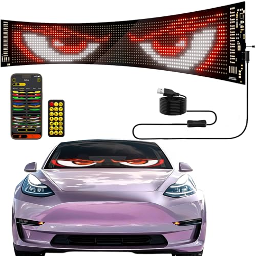 Programmable LED Sign for Car Window, Flexible App-Controlled USB-Powered 5V Car LED Display with Custom Text/Pattern/Animation, Taxi Signs for Cars (23 x 4 inches-1PC)