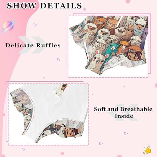 Girls One Piece Swimsuits Long Sleeve Swimsuit Zipper Bathing Suits Alpaca Sheep Cute Animal4