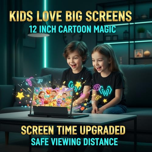 Image of Drumstone 12 Inch Mobile Screen Magnifier with Foldable Stand, Portable Phone Screen Enlarger for Movies, Video Streaming & Gaming, Compatible with Most Smartphones, No Power Required