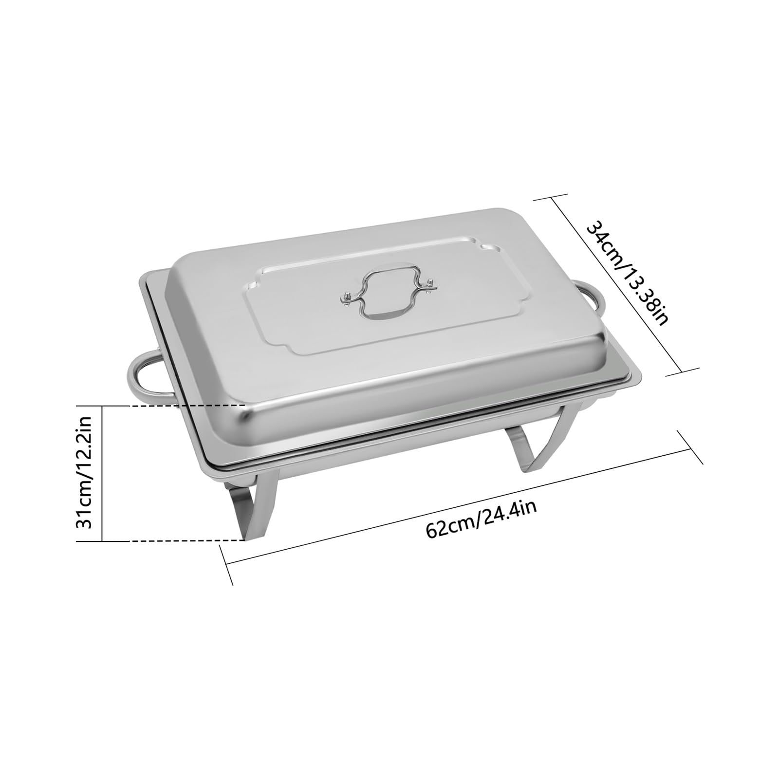 Calentador De Alimentos For Servidor Buffet, Plato Frotamiento 9L, Estufa Comedor Plegable Una Sola Rejilla, Mantiene La Temperatura, Acero Inoxidable RetencióN del Calor De Larga DuracióN