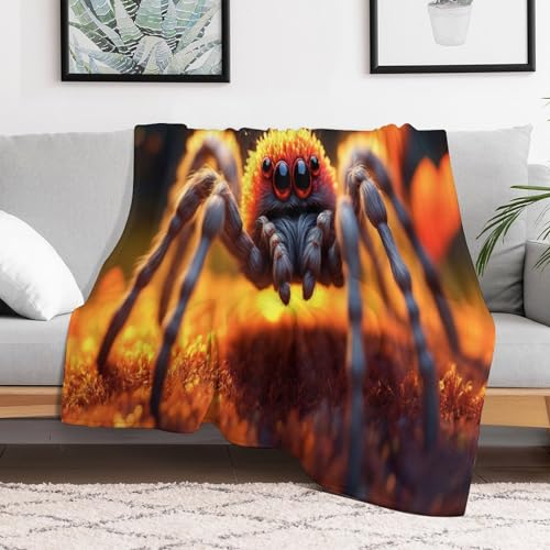 Couverture araignée en flannel douce et finitions premium pour lit