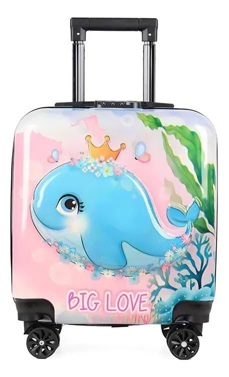 Image of Wise Guys Trolley Luggage Bag for Girls Kids Children Trolley Bag Lightweight Waterproof Suitcase Luggage Bag Compact 360 Wheel Cabin 18 Inch (Fish 5)