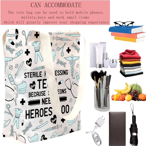 POFULL Sterile Processing Tech Gift Sterile Processing Tech Because Surgeons Need Heroes Too Cosmetic Bag Surgical Tech Gift2