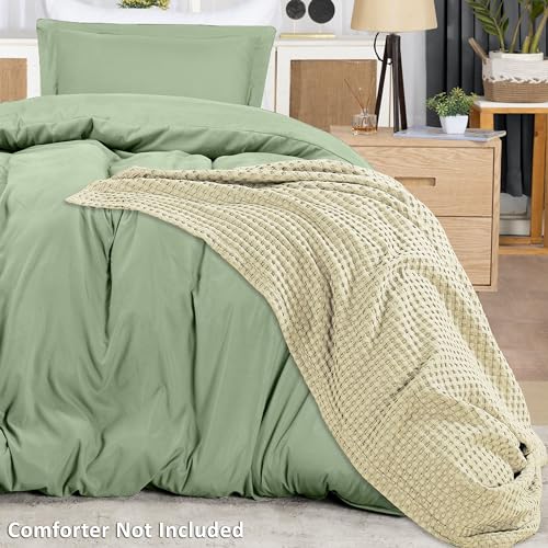 Utopia Bedding Duvet Cover Twin Size - 2 Piece with Zipper Closure - 1 Comforter Cover 68X90 Inches & 1 Pillow Sham 20X26 Inches (Sage) Comforter Not Included
