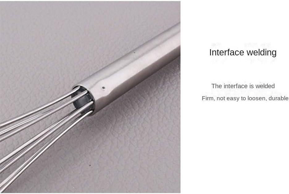 2 Pcs Household Stainless Steel Durable Mini Whisk, Stirrer, Multi-purpose Long Handle Manual Operation Whisk for Baking Tool,Cooking and Kitchen Gadget - Image 6