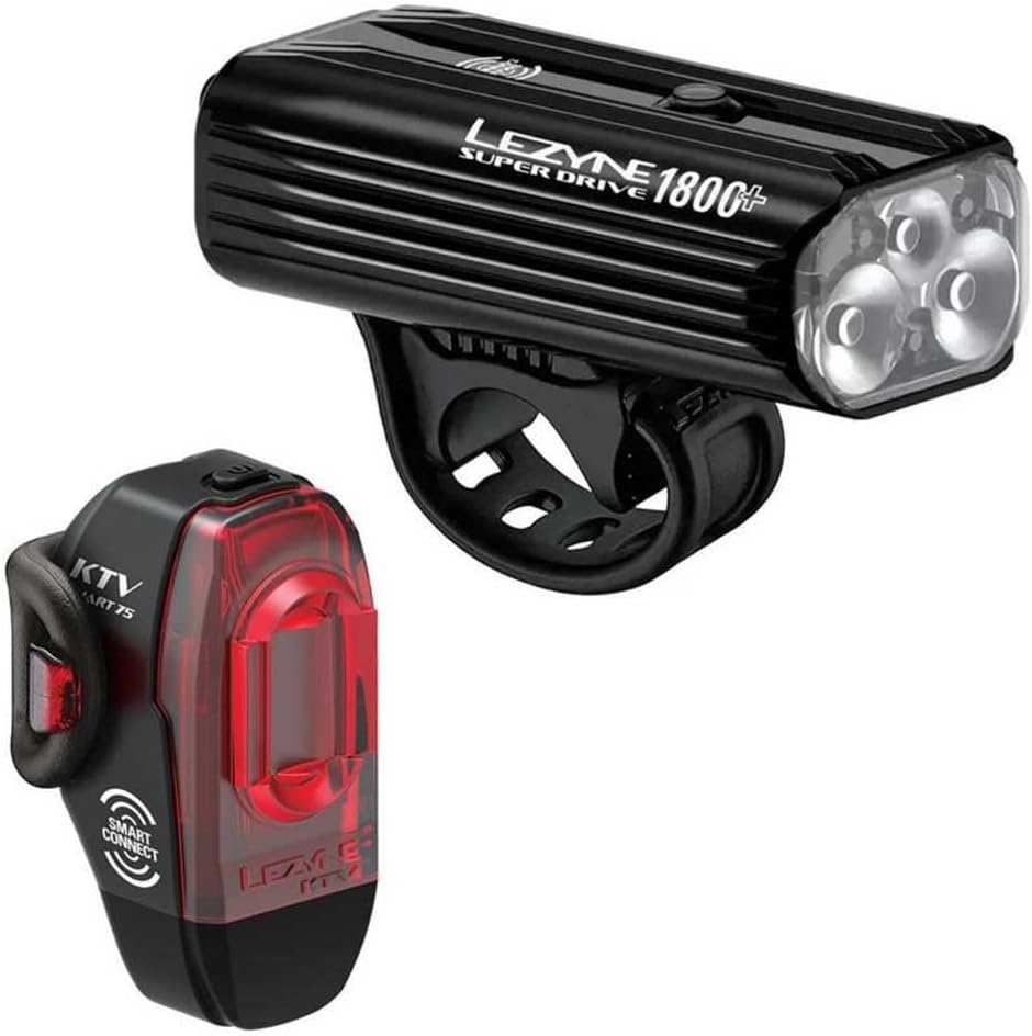 Lezyne Super Drive 1800+ Smart Bicycle Front Light, Loaded Kit, LED Headlight, Road, Mountain, Gravel Bike, USB-C Rechargeable