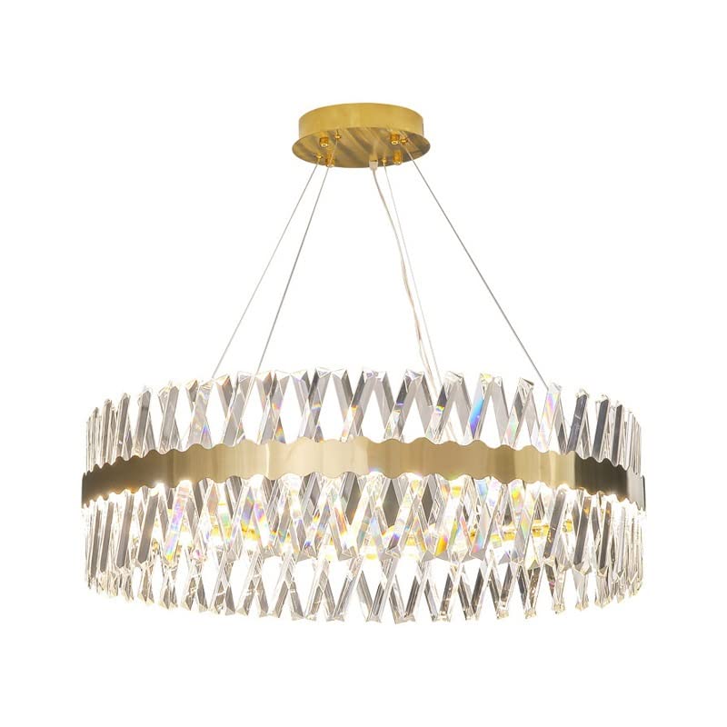KMAOD Lámpara de Techo Moderna de Cristal, iluminación de Techo, Pantalla LED para Sala de Estar, Dormitorio, baño, salón y Pasillo, Color Dorado.